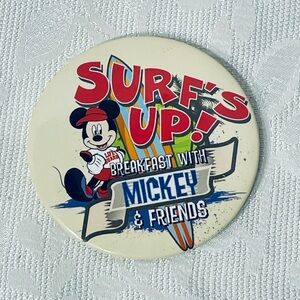 Disney Mickey Mouse Surf's Up Breakfast with Friends Button Pin Disneyland